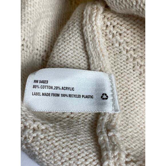 Gap Cream Open Chunky Knit Moto Jacket Zipper Closure Women's Size X-Small - Picture 6 of 6